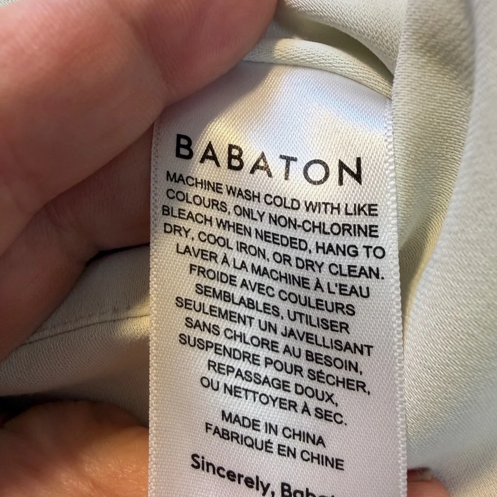 Aritzia Babaton Slip Dress Womens Size Large Light Green Slit Dressy Coquette - Picture 4 of 9